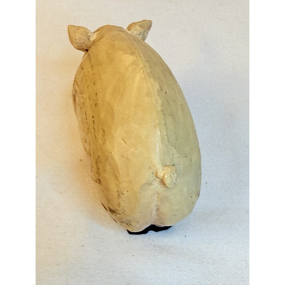 Primitive Folk Art Wooden Pig Figurine Farmhouse Country Decor - Picture 4 of 10